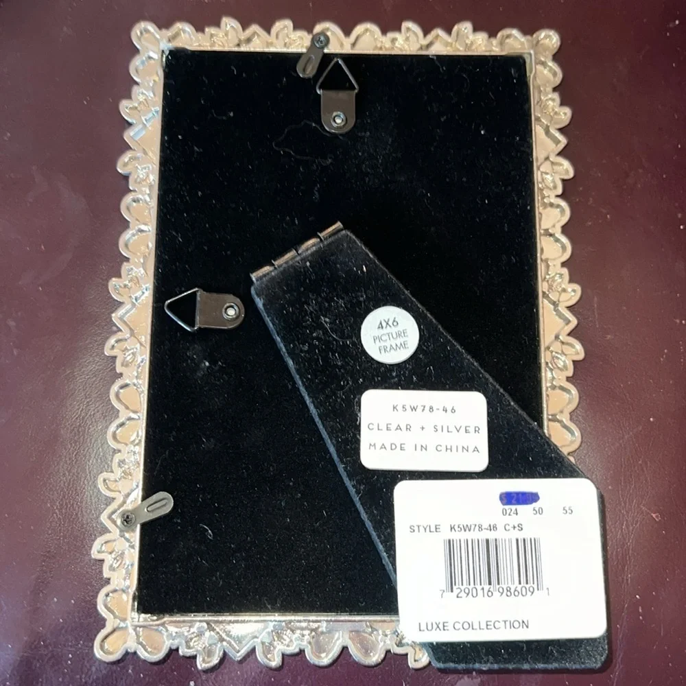 Luxe Collection Picture Photo 4 x 6 Frame NEW with Tags Silver Clear Crystals